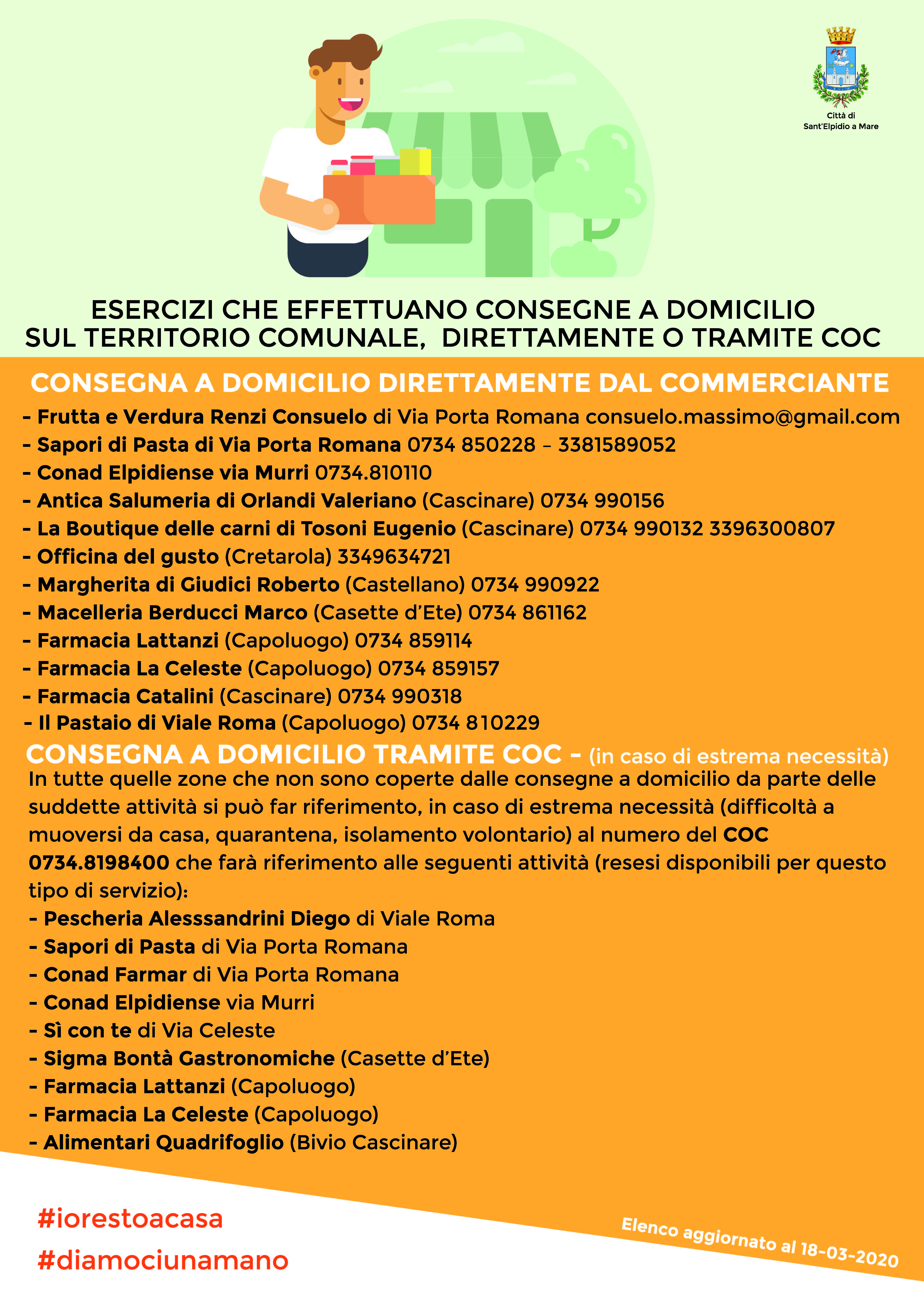 CORONAVIRUS - CONSEGNE A DOMICILIO